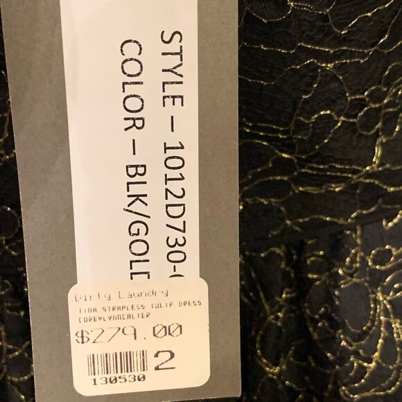 Corey Lynn Calter Black Gold Lace Wiggle Dress sz 2 NWT new $279 Prom Formal - Picture 9 of 11